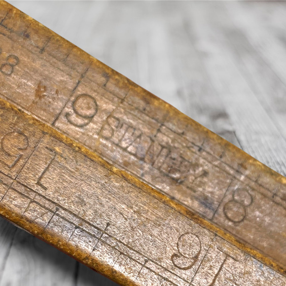 Vintage Antique Stanley No. 68 Folding Ruler Boxwood & Brass 24" Rule Ruler - Picture 6 of 6